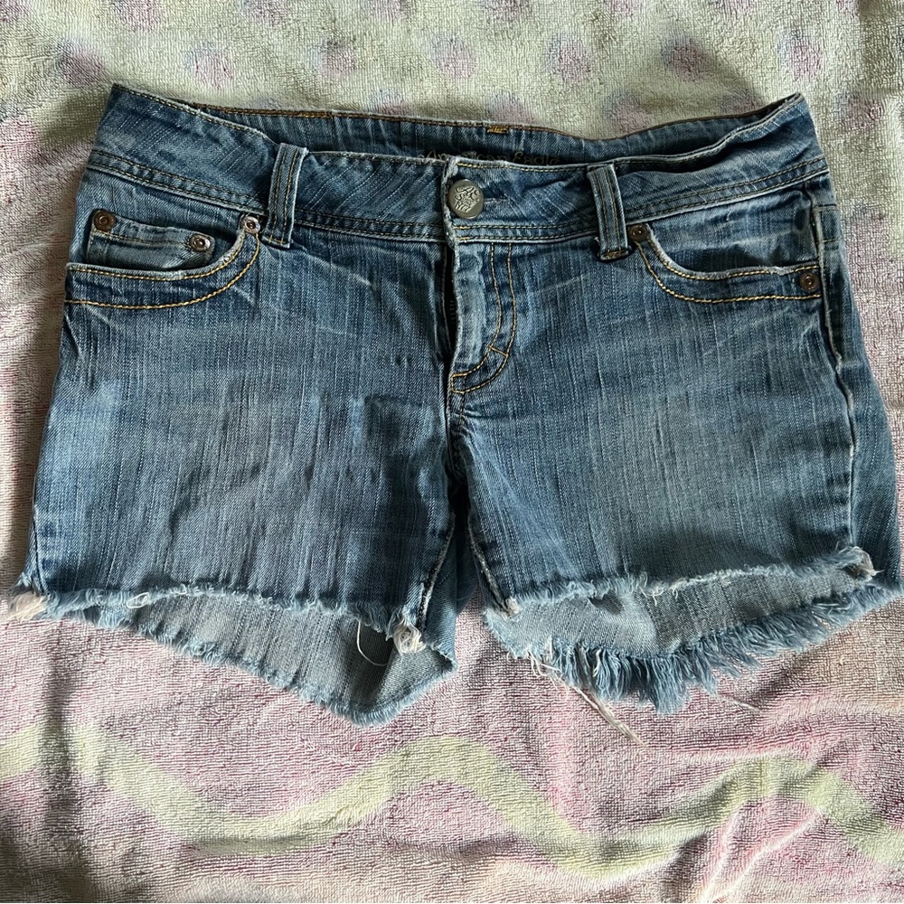 American Eagle ‘Artist’ Denim Frayed Hem Women's Shorts Size 8